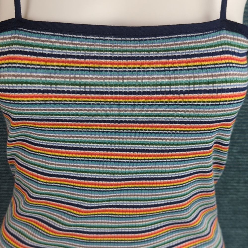 Publick Ribbed Striped Strappy Summer Mini-dress - Picture 3 of 9